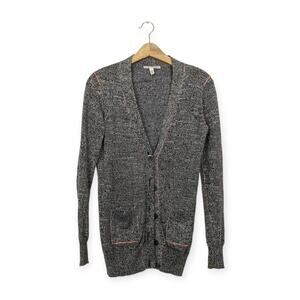 Cotton By Autumn Cashmere 100% Cotton Gray Cardigan Size S